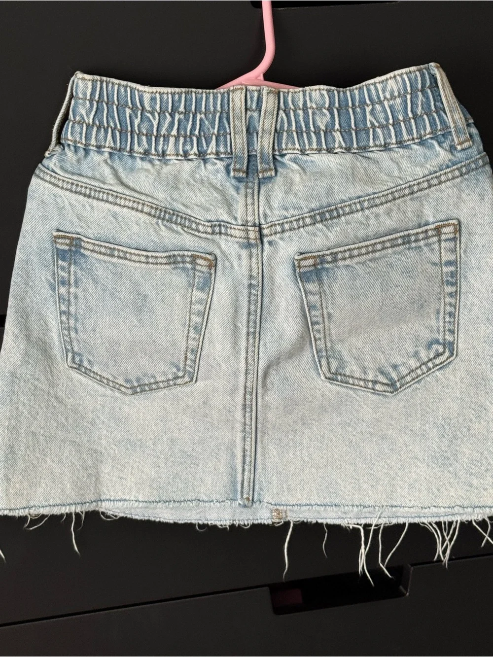 Zara Light Blue Distressed Denim Mini Skirt